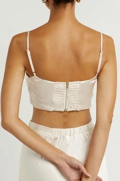 DISSH SIMONE PEARL SATIN MIDI SKIRT -DISSH all-clothing Shop DFS05076CRE.140 4