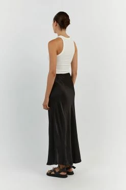 DISSH BOBBY BLACK SATIN BIAS CUT SKIRT 8 DISSH BOBBY BLACK SATIN BIAS CUT SKIRT -DISSH all-clothing Shop DFS05082BK.600 13