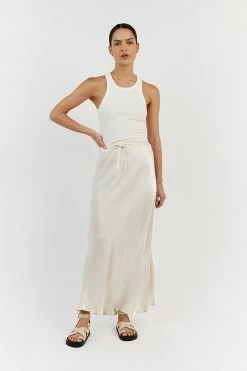 DISSH BOBBY PEARL SATIN BIAS CUT SKIRT