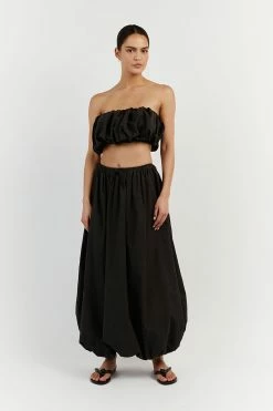 DISSH MONTY BLACK BUBBLE COTTON SKIRT