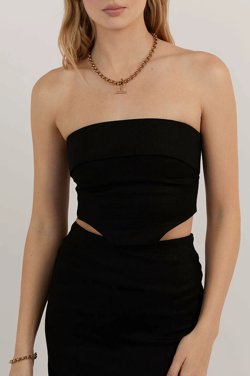 DISSH WILLOW BLACK LINEN LONG SKIRT 5 DISSH WILLOW BLACK LINEN LONG SKIRT - Image 5