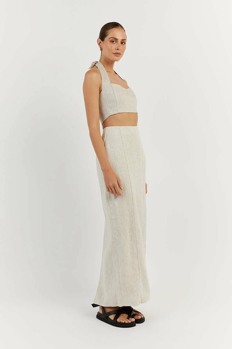 DISSH WILLOW NATURAL LINEN LONG SKIRT 3 DISSH WILLOW NATURAL LINEN LONG SKIRT - Image 3