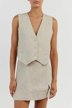 DISSH WILLOW NATURAL LINEN MINI SKIRT 9 DISSH WILLOW NATURAL LINEN MINI SKIRT -DISSH all-clothing Shop DFS05100NAT.150 14