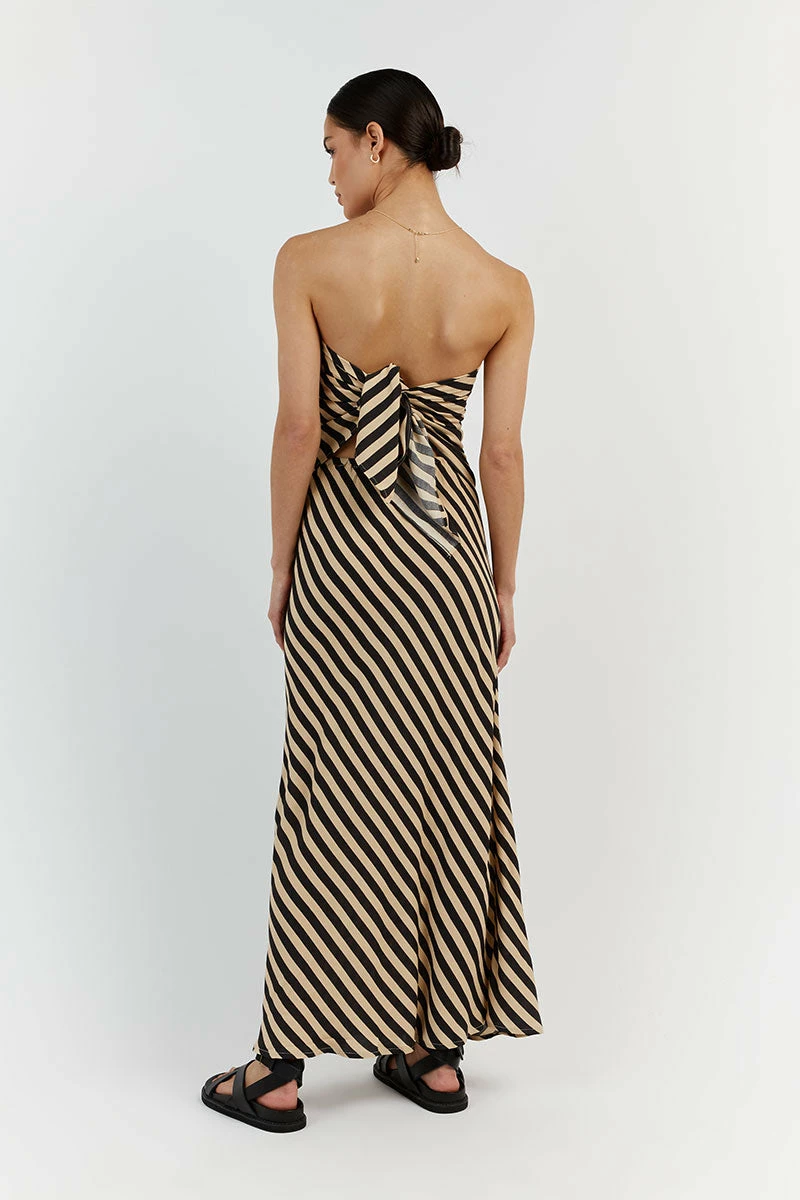 DISSH CLEMENCE WHEAT STRIPE BIAS SKIRT 4 DISSH CLEMENCE WHEAT STRIPE BIAS SKIRT - Image 4