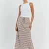 DISSH MAE WHITE CHOC GEO MIDI SKIRT