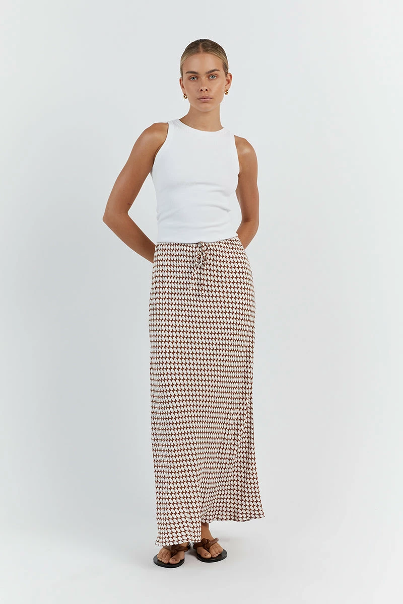 DISSH MAE WHITE CHOC GEO MIDI SKIRT 2 DISSH MAE WHITE CHOC GEO MIDI SKIRT - Image 2