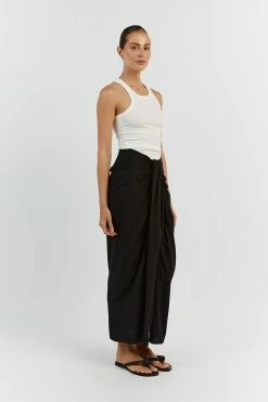 DISSH AMELIA BLACK KNOTTED MIDI SKIRT 7 DISSH AMELIA BLACK KNOTTED MIDI SKIRT -DISSH all-clothing Shop DFS05123BK.600 12