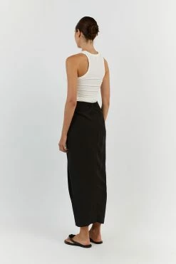 DISSH AMELIA BLACK KNOTTED MIDI SKIRT 8 DISSH AMELIA BLACK KNOTTED MIDI SKIRT -DISSH all-clothing Shop DFS05123BK.600 14