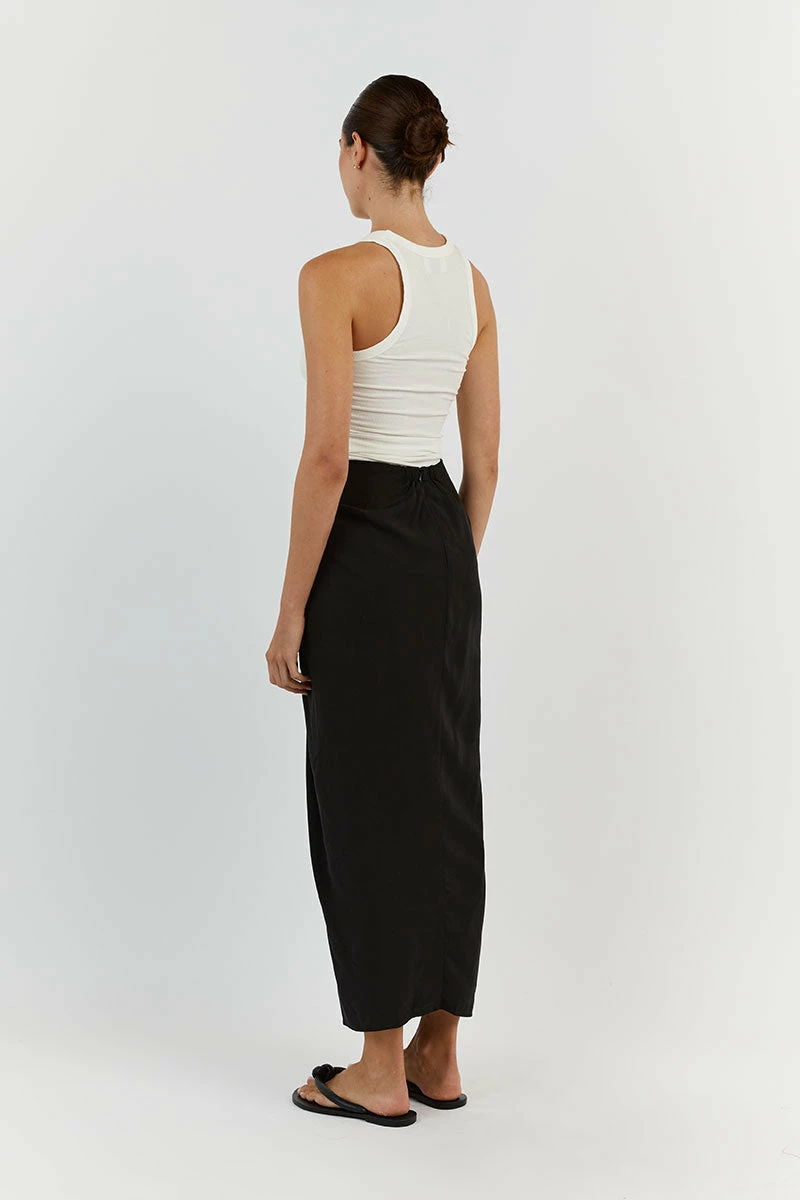 DISSH AMELIA BLACK KNOTTED MIDI SKIRT 4 DISSH AMELIA BLACK KNOTTED MIDI SKIRT - Image 4