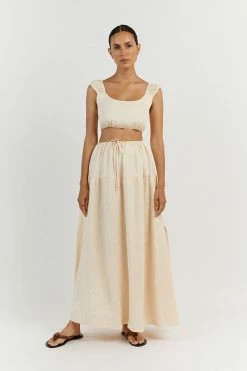 DISSH ABBY BUTTER LINEN MAXI SKIRT