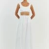 DISSH ABBY WHITE LINEN MAXI SKIRT