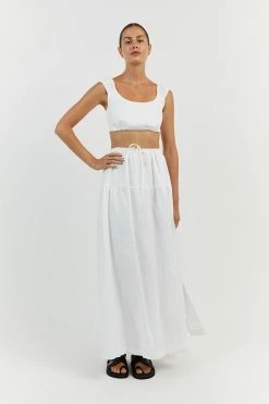 DISSH ABBY WHITE LINEN MAXI SKIRT -DISSH all-clothing Shop DFS05125WE.100 12