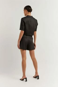 DISSH LOGAN BLACK LINEN SHORT 8 DISSH LOGAN BLACK LINEN SHORT -DISSH all-clothing Shop DFS07018BK.600 3