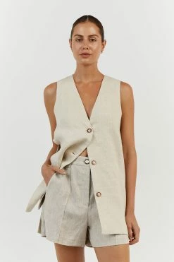 DISSH LOGAN NATURAL LINEN SHORT 15 DISSH LOGAN NATURAL LINEN SHORT -DISSH all-clothing Shop DFS07018NAT.150 10