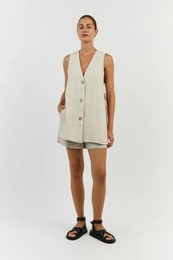 DISSH LOGAN NATURAL LINEN SHORT 16 DISSH LOGAN NATURAL LINEN SHORT -DISSH all-clothing Shop DFS07018NAT.150 11