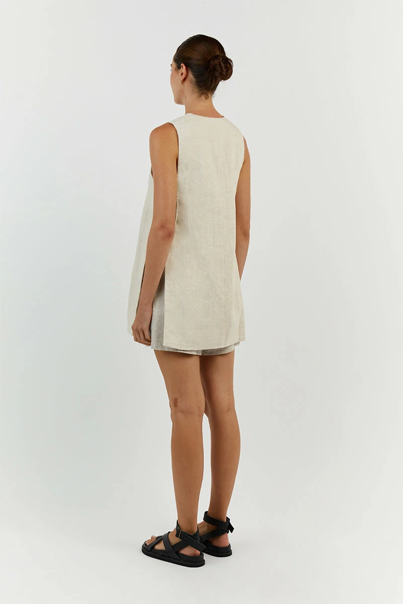 DISSH LOGAN NATURAL LINEN SHORT 9 DISSH LOGAN NATURAL LINEN SHORT - Image 9