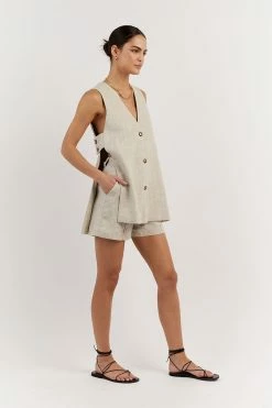 DISSH LOGAN NATURAL LINEN SHORT 12 DISSH LOGAN NATURAL LINEN SHORT -DISSH all-clothing Shop DFS07018NAT.150 2