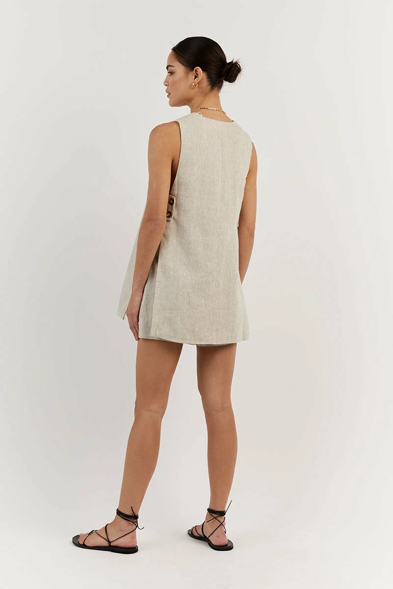 DISSH LOGAN NATURAL LINEN SHORT 4 DISSH LOGAN NATURAL LINEN SHORT - Image 4