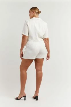 DISSH LOGAN OFF WHITE LINEN SHORT 18 DISSH LOGAN OFF WHITE LINEN SHORT -DISSH all-clothing Shop DFS07018OW.105 13