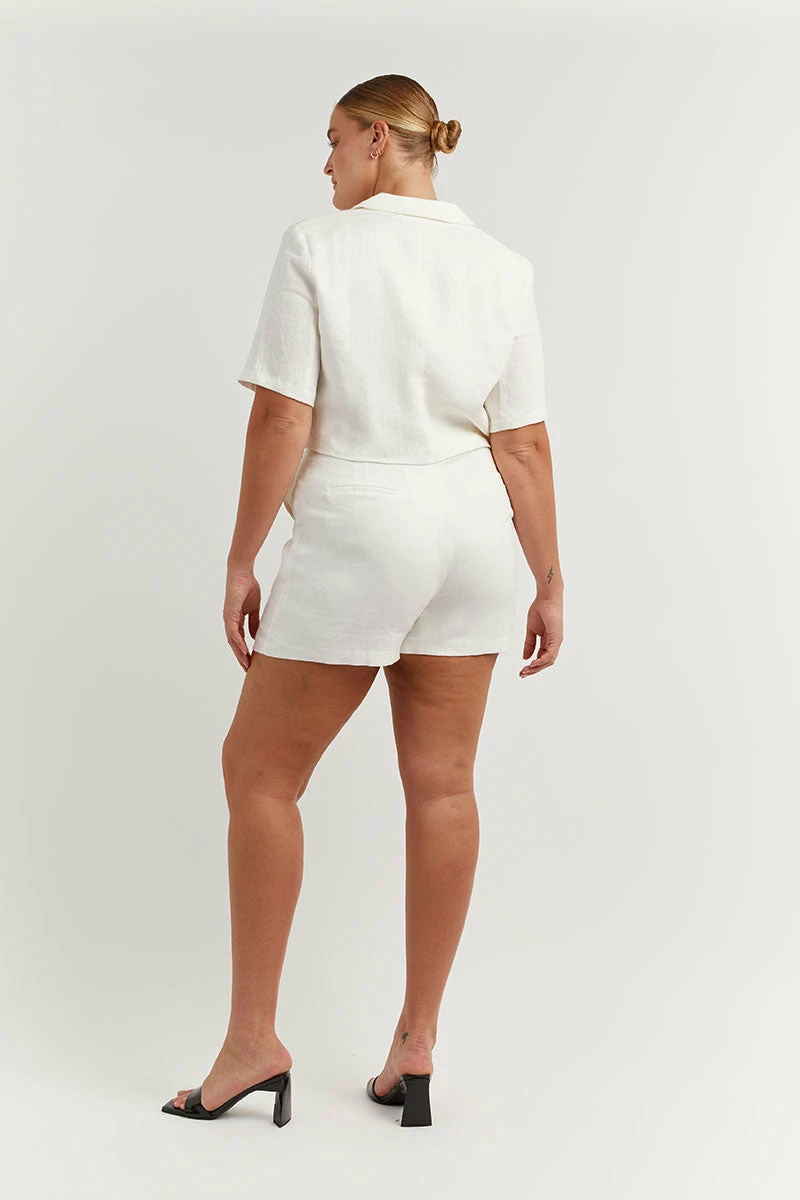 DISSH LOGAN OFF WHITE LINEN SHORT 9 DISSH LOGAN OFF WHITE LINEN SHORT - Image 9