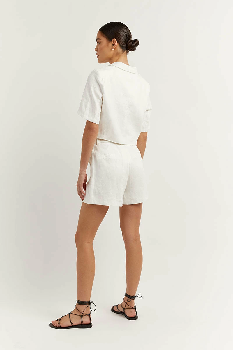 DISSH LOGAN OFF WHITE LINEN SHORT 4 DISSH LOGAN OFF WHITE LINEN SHORT - Image 4
