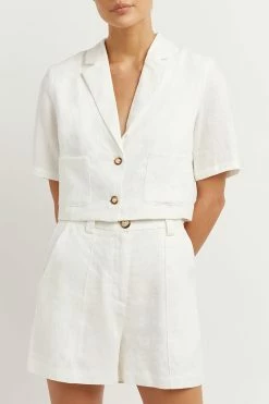 DISSH LOGAN OFF WHITE LINEN SHORT 14 DISSH LOGAN OFF WHITE LINEN SHORT -DISSH all-clothing Shop DFS07018OW.105 4