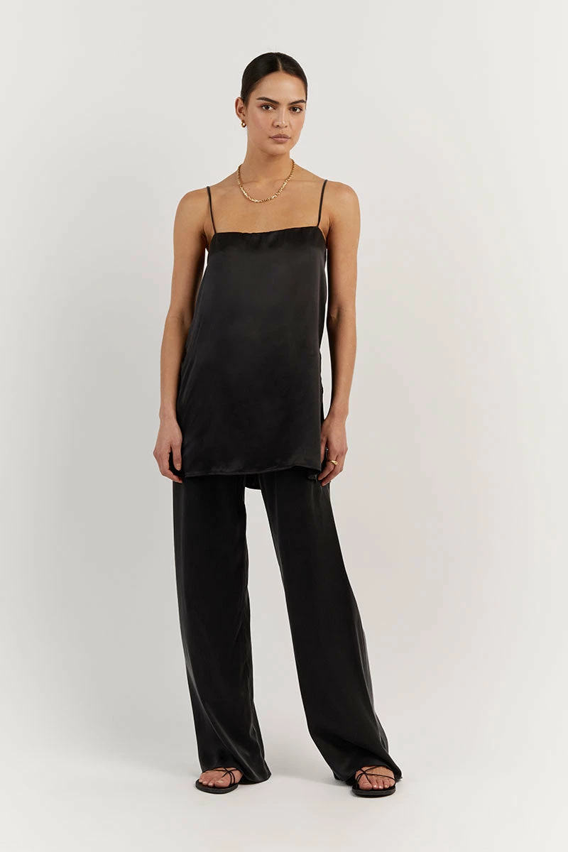 DISSH EVANS BLACK SILK PANT 2 DISSH EVANS BLACK SILK PANT - Image 2