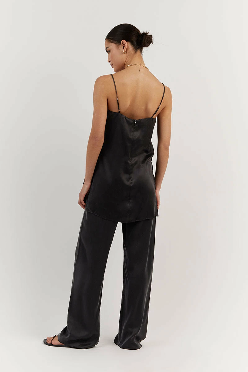 DISSH EVANS BLACK SILK PANT 3 DISSH EVANS BLACK SILK PANT - Image 3