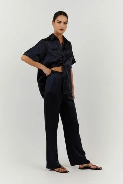 DISSH EVANS NAVY SILK PANT 7 DISSH EVANS NAVY SILK PANT -DISSH all-clothing Shop DFS10072NAV.490 2