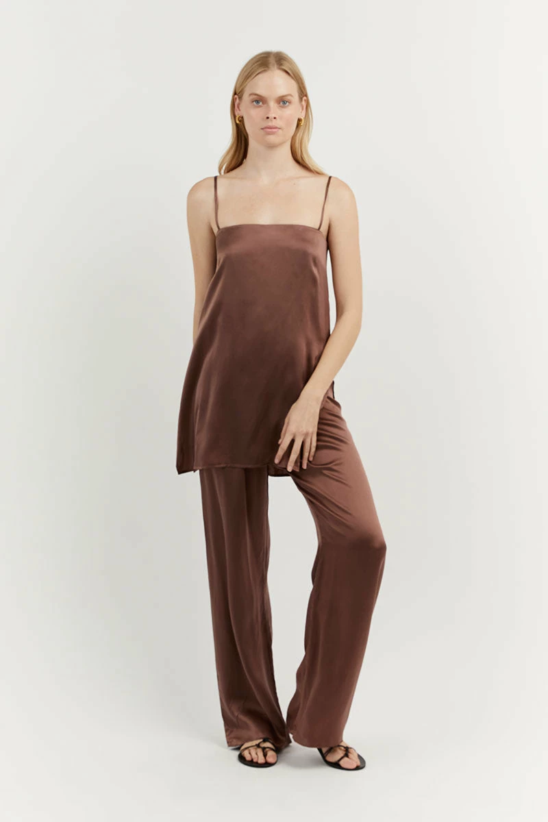 DISSH EVANS CHOCOLATE SILK PANT 2 DISSH EVANS CHOCOLATE SILK PANT - Image 2