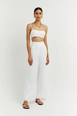 DISSH FLICK WHITE LINEN PANT