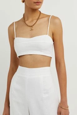 DISSH FLICK WHITE LINEN PANT 9 DISSH FLICK WHITE LINEN PANT -DISSH all-clothing Shop DFS10081WE.100 3