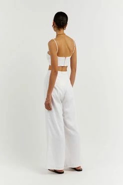 DISSH FLICK WHITE LINEN PANT 8 DISSH FLICK WHITE LINEN PANT -DISSH all-clothing Shop DFS10081WE.100 4