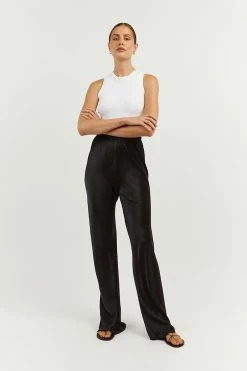 DISSH SIMONE BLACK SATIN BIAS CUT PANT 13 DISSH SIMONE BLACK SATIN BIAS CUT PANT -DISSH all-clothing Shop DFS10095BK.600 1