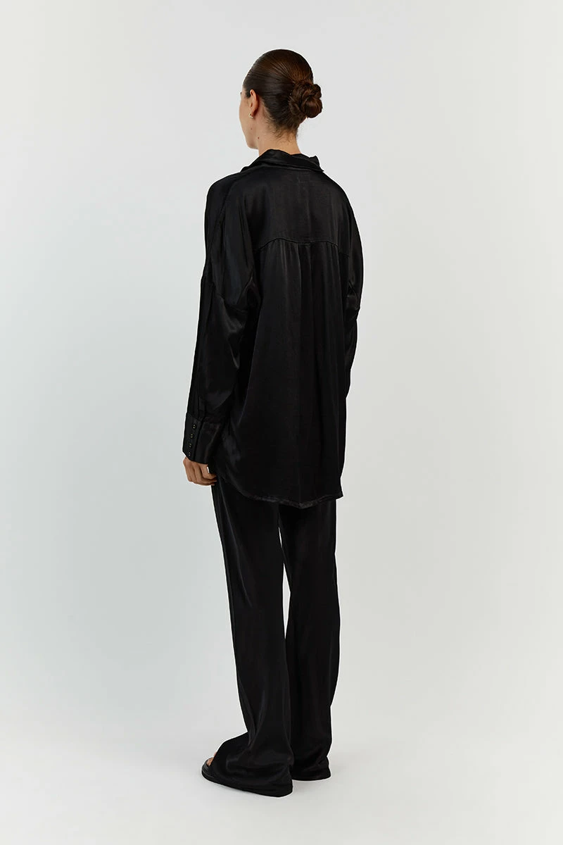 DISSH SIMONE BLACK SATIN BIAS CUT PANT 9 DISSH SIMONE BLACK SATIN BIAS CUT PANT - Image 9