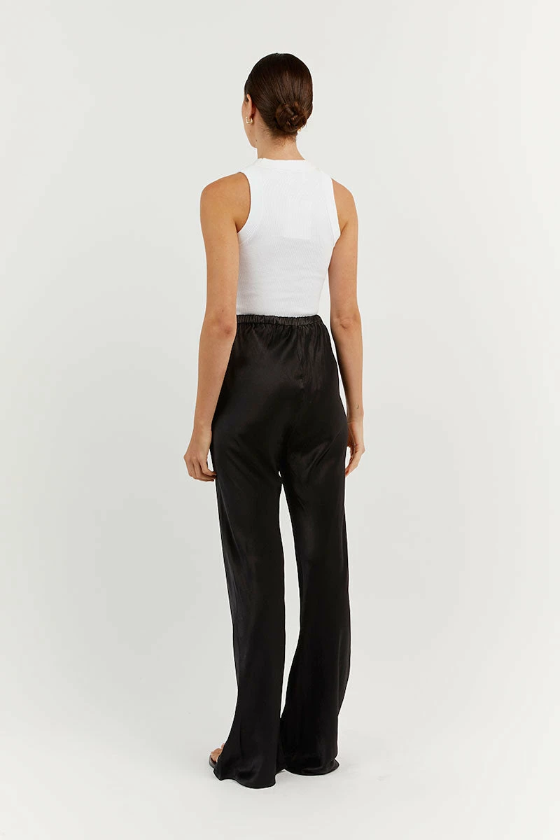 DISSH SIMONE BLACK SATIN BIAS CUT PANT 5 DISSH SIMONE BLACK SATIN BIAS CUT PANT - Image 5