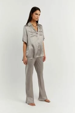 DISSH SIMONE PEWTER SATIN BIAS CUT PANT -DISSH all-clothing Shop DFS10095PEW.608 2