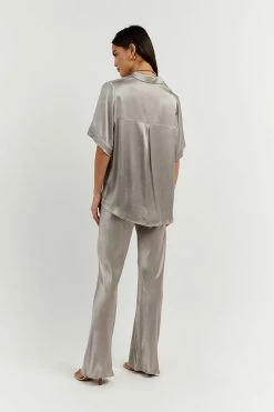 DISSH SIMONE PEWTER SATIN BIAS CUT PANT -DISSH all-clothing Shop DFS10095PEW.608 3
