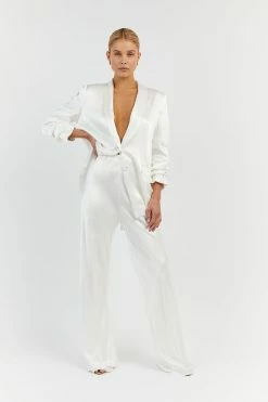 DISSH AISLE WHITE SATIN BIAS CUT PANT 10 DISSH AISLE WHITE SATIN BIAS CUT PANT -DISSH all-clothing Shop DFS10095WE.100 11