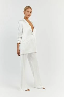 DISSH AISLE WHITE SATIN BIAS CUT PANT 11 DISSH AISLE WHITE SATIN BIAS CUT PANT -DISSH all-clothing Shop DFS10095WE.100 12