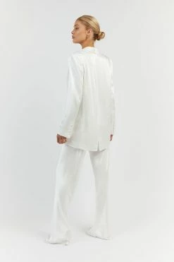 DISSH AISLE WHITE SATIN BIAS CUT PANT 12 DISSH AISLE WHITE SATIN BIAS CUT PANT -DISSH all-clothing Shop DFS10095WE.100 13