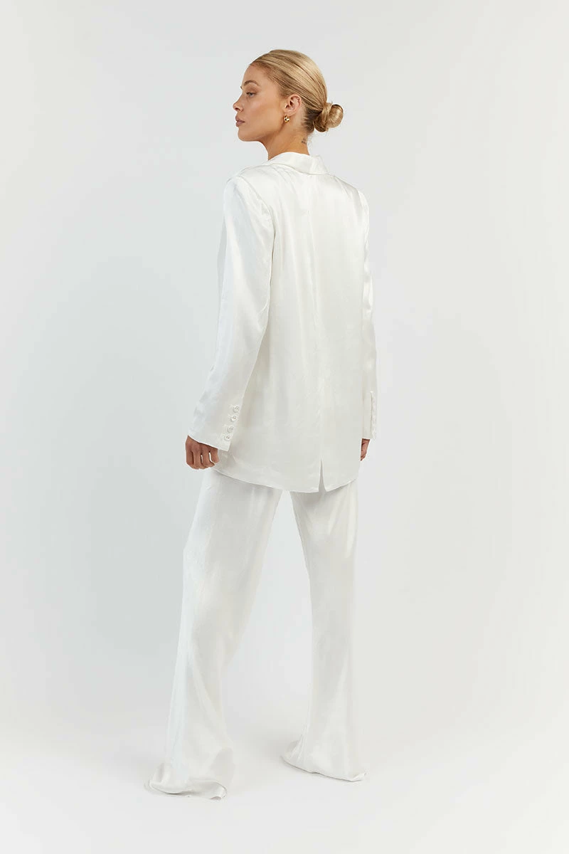 DISSH AISLE WHITE SATIN BIAS CUT PANT 6 DISSH AISLE WHITE SATIN BIAS CUT PANT - Image 6