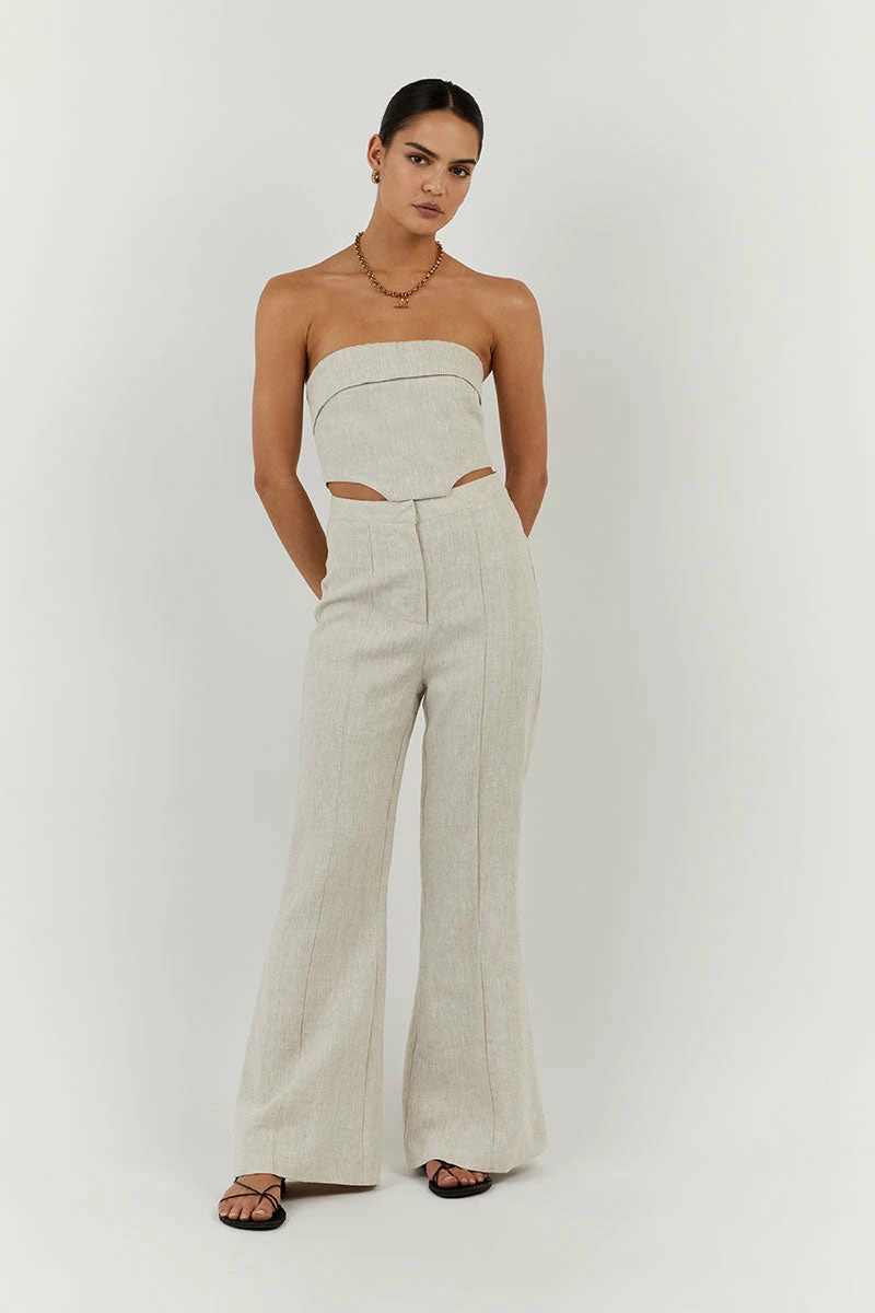 DISSH WILLOW NATURAL LINEN FLARE PANT 2 DISSH WILLOW NATURAL LINEN FLARE PANT - Image 2