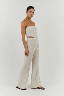 DISSH WILLOW NATURAL LINEN FLARE PANT 7 DISSH WILLOW NATURAL LINEN FLARE PANT -DISSH all-clothing Shop DFS10107NAT.150 2