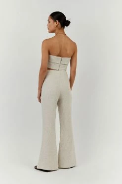 DISSH WILLOW NATURAL LINEN FLARE PANT 8 DISSH WILLOW NATURAL LINEN FLARE PANT -DISSH all-clothing Shop DFS10107NAT.150 3