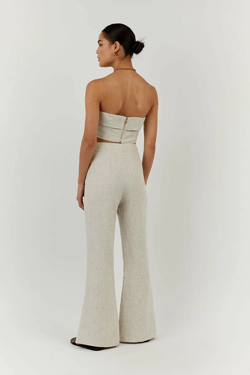 DISSH WILLOW NATURAL LINEN FLARE PANT 4 DISSH WILLOW NATURAL LINEN FLARE PANT - Image 4