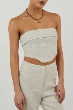 DISSH WILLOW NATURAL LINEN FLARE PANT 9 DISSH WILLOW NATURAL LINEN FLARE PANT -DISSH all-clothing Shop DFS10107NAT.150 4