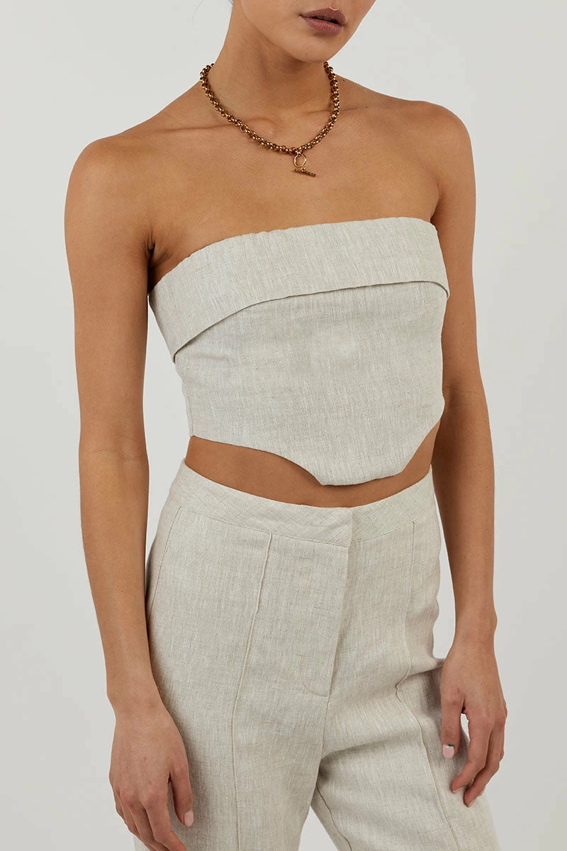 DISSH WILLOW NATURAL LINEN FLARE PANT 5 DISSH WILLOW NATURAL LINEN FLARE PANT - Image 5