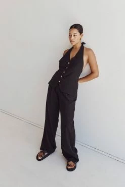 DISSH AMELIA BLACK TENCEL BLEND PANT