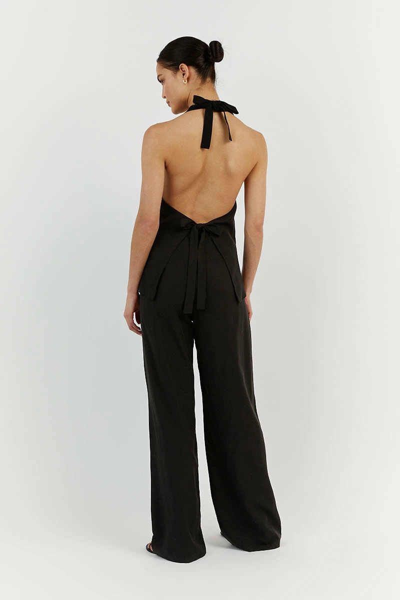 DISSH AMELIA BLACK TENCEL BLEND PANT 4 DISSH AMELIA BLACK TENCEL BLEND PANT - Image 4